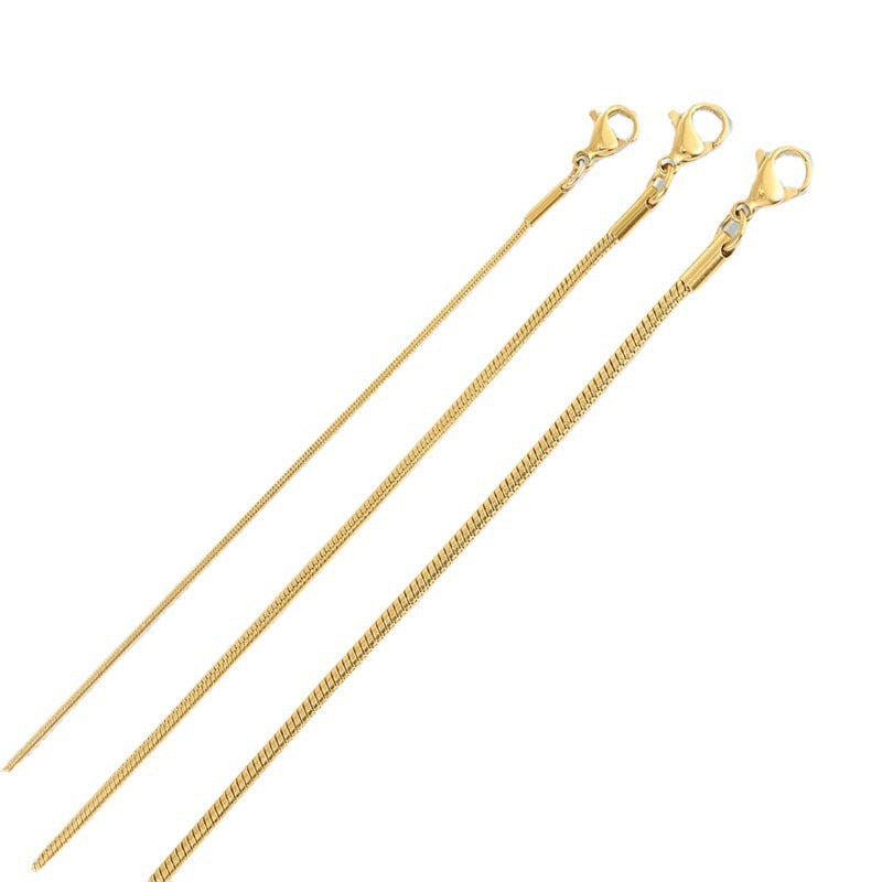 Wholesale Round Snake Chain Stainless Steel Gold Plated Versatile Bracelet